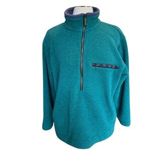 VTG 90’s L.L. Bean Pullover 1/4 Zip Fleece Women’s Sz Large Aztec Gorpcore Y2K